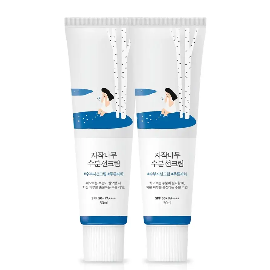 Набір сонцезахисних кремів Round Lab Birch Juice Moisturizing Sun Cream 50 мл + 50 мл