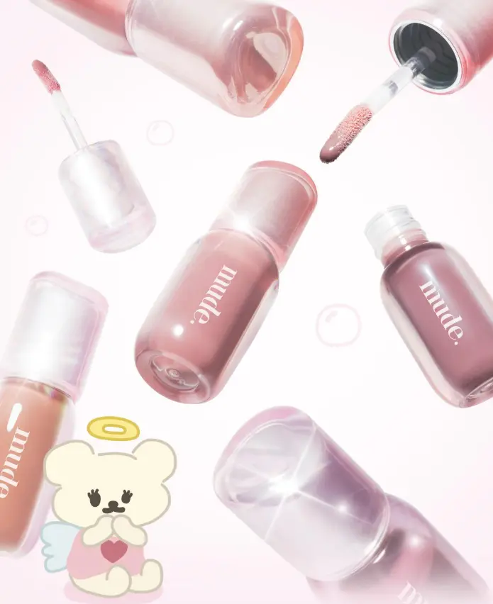 Лімітований набір глянцевий тінт mude Angel Hug Glaze + міні блиск для губ