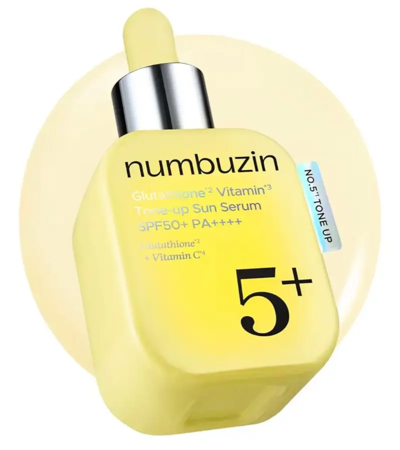 Тонуюча сонцезахисна сироватка Numbuzin No.5 Glutathione Vitamin Tone-up Sun Serum SPF50+ PA++++ 30 мл
