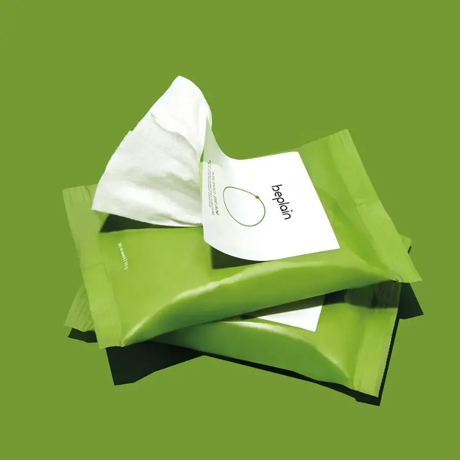 Очищуючі серветки для макіяжу beplain Mung Bean pH-Balanced Facial Cleansing Wipes 20 шт